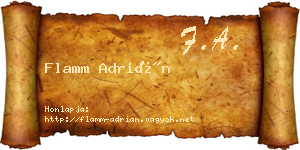 Flamm Adrián névjegykártya